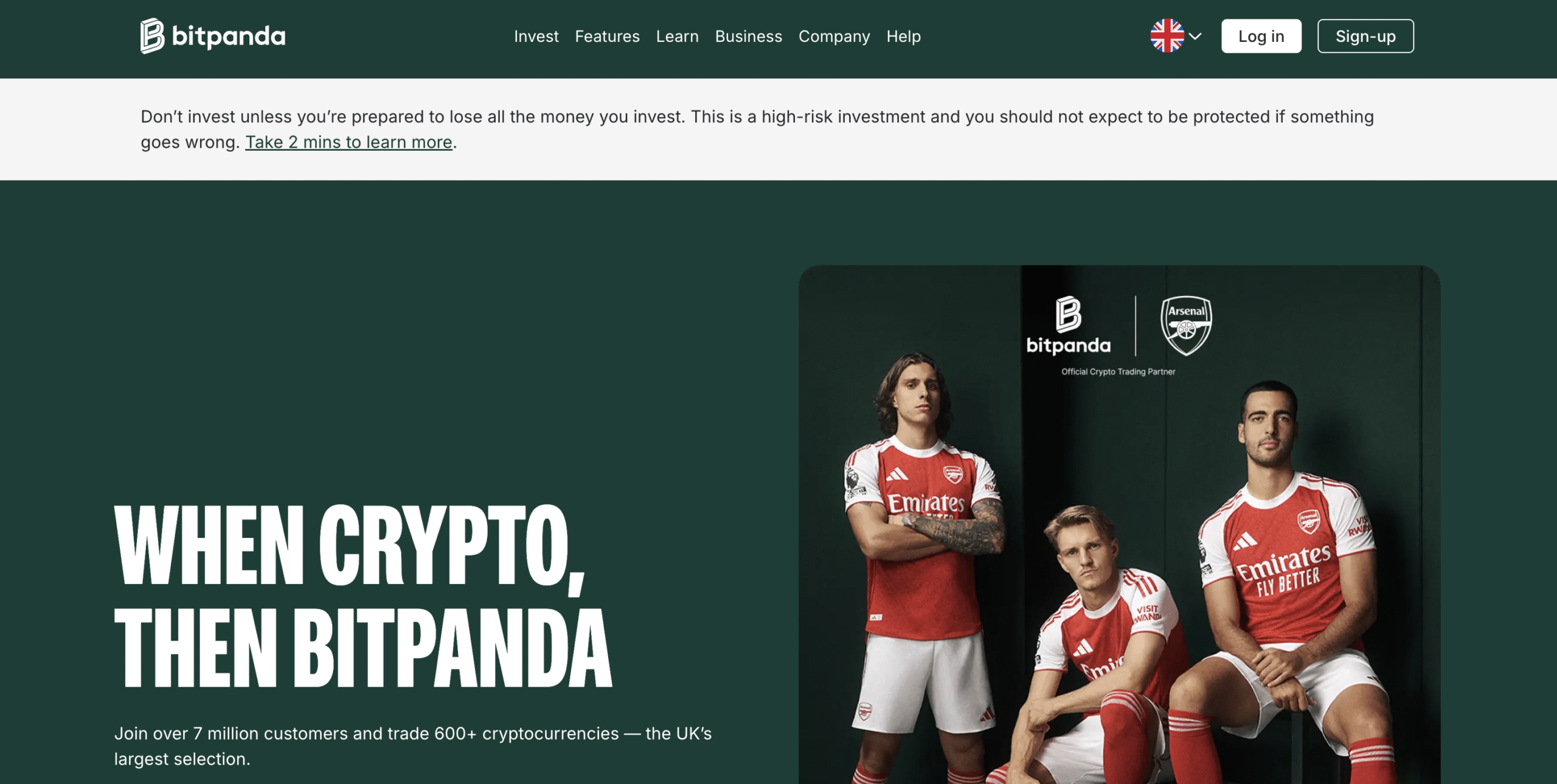 Bitpanda crypto exchange.