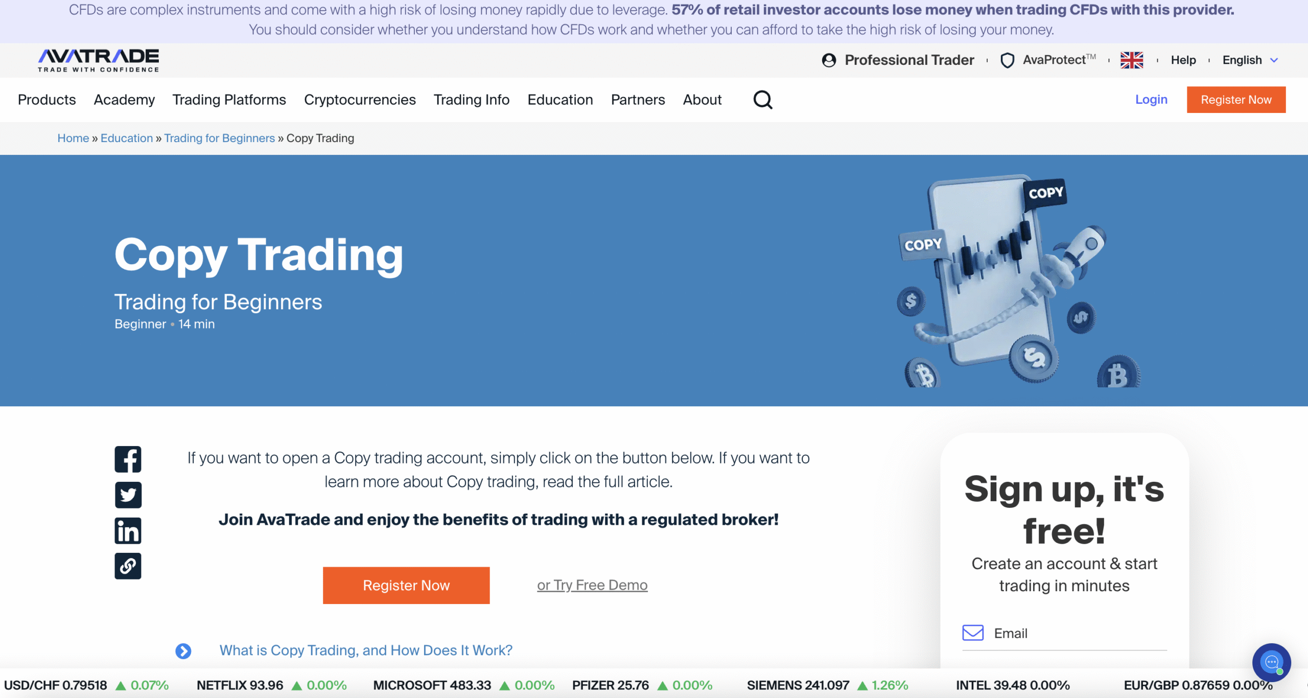Ava Trade UK copy trading broker.