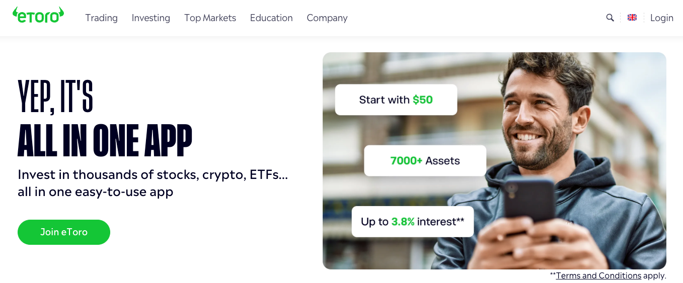 eToro investment platform UK.